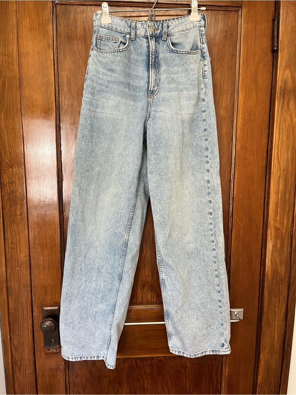H&M wide leg high side loose light wash jeans